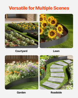 VEVOR Steel Landscape Edging, 6 Packs 40 x 8 in Rust-Resistant Metal Landscape Edging, Bendable Garden Edging Border, Heavy Duty Lawn Edging, Easy-to-Install, Flower Bed Yard Pathway Divider Black