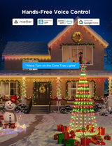 Govee Christmas Cone Tree Lights, 7.5ft 370 LEDs RGBIC Christmas Tree Lights with Smart App Control, IP67 Waterproof Outdoor String Lights for Christmas Decorations, 82+ Scene Modes, Music Sync