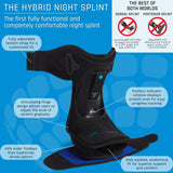 Ovation Medical Hybrid Night Splint - Comfortable and Supportive Plantar Fasciitis Night Splint - Premium Nighttime Foot Brace for Heel Pain - Combination Posterior and Dorsal (Large - X-Large w/Accessory Strap)