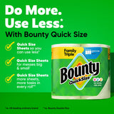 Bounty Quick-Size Paper Towels, White, 12 Family Triple Rolls = 40 Regular Rolls