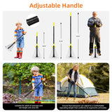 Byhargen Adjustable Metal Leaf Rake, Heavy Duty Garden Rake with Wide & Narrow Modes, Rustproof Steel Head, Adjustable Handle for Lawn Care, Yard Clean Up, and Mulch Spreading