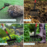 Pitch Fork for Garden, 5-Tine Heavy Duty Pitchfork for Loosening Soil, 41 Inch Gardening Fork for Digging, Composting, Spading, Cultivating Soil, Metal Fork Head with Fiberglass Handle, D-Grip
