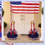 4th of July Porch Goose Outfit Patriotic Independence Goose Clothes for 23" High Cement or Plastic Geese Costume for Yard Lawn Outdoor Garden 250 Anniversary Duck Statue Dress USA American Flag Decor