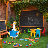Vzuito Back to School Porch Goose Outfits 23"/ 17'' Lawn Goose Teacher Clothes Cemment Geese Costume Garden Yard School Classroom Decor
