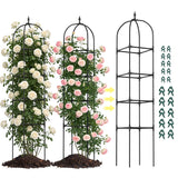 2 Pack 70.87" Garden Obelisk Trellis for Climbing Plants, Pyramid Design for Roses, Clematis, Jasmine, and Vegetable Vines, Indoor & Outdoor Use, Black