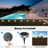 Peasur Solar Lights Outdoor Waterproof, 12 Pack Solar Lights for Outside, Anti-Rust, Solar Garden Lights Landscape Lighting for Pathway Yard Lawn Walkway Driveway, Cool White