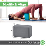 Gaiam Yoga Block - Supportive Latex-Free Eva Foam - Soft Non-Slip Surface with Beveled Edges for Yoga, Pilates, Meditation