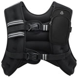 ZELUS Weighted Vest, 6lb/8lb/12lb/16lb/20lb/25lb/30lb Weight Vest with Reflective Stripe for Workout, Strength Training, Running, Fitness, Muscle Building, Weight Loss, Weightlifting, Black(25 lb)