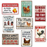 8 Pack Chicken Coop Accessories, Funny Chicken Coop Metal Signs Outdoor Decor Chickens Farm Personalized Tin Sign Chicken Gifts For Lovers House Decor 8×12 Inch