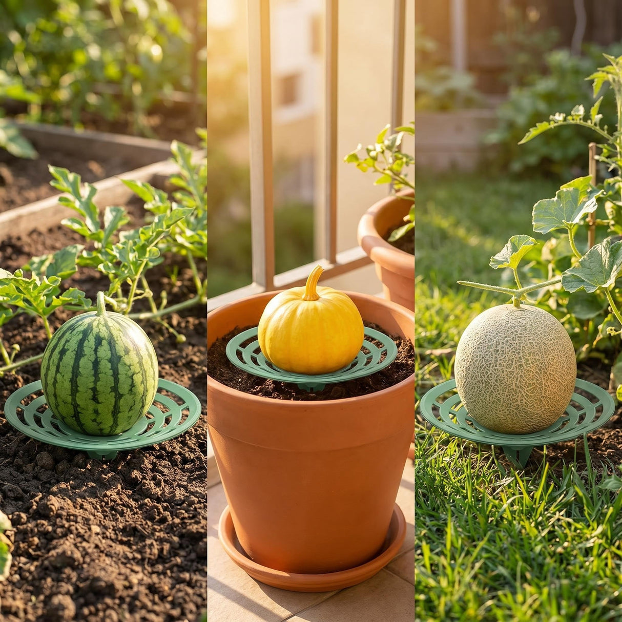 Jashem 10 Packs Melon Cradle Pumpkin Stand, Harvest Basket, Garden Support Plant Trellis for Cantaloupe Melon, Squash, Watermelon (10)