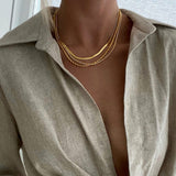 DEARMAY Layered 14K Gold Plated Chain Choker Necklace Set