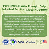 Choline Liquid Drops Supplement – Vegan, Gluten-Free, GMO-Free, Easy Absorption Formula – With Essential Nutrients for Brain Health and Vitality – Complements Inositol Supplements (Mixed Berry, 60 mL)