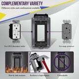 ENERLITES Outdoor Outlet Cover Extra-Duty in-Use Weatherproof Outdoor Decorator/GFCI Receptacle Outlets, Weatherproof Enclosure, 1-Gang 6.1”H x 3.4”W x 2.8”D, Clear Cover, IUC1V-D-2PCS, 2 Count