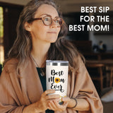TEEZWONDER Christmas Birthday Gifts for Mom from Daughter Son - #1 Nutrition Facts Sunflower Stainless Steel Insulated Coffee Tumbler with Lid 20 oz - Mothers Birthday Gifts for Mama Grandma Women