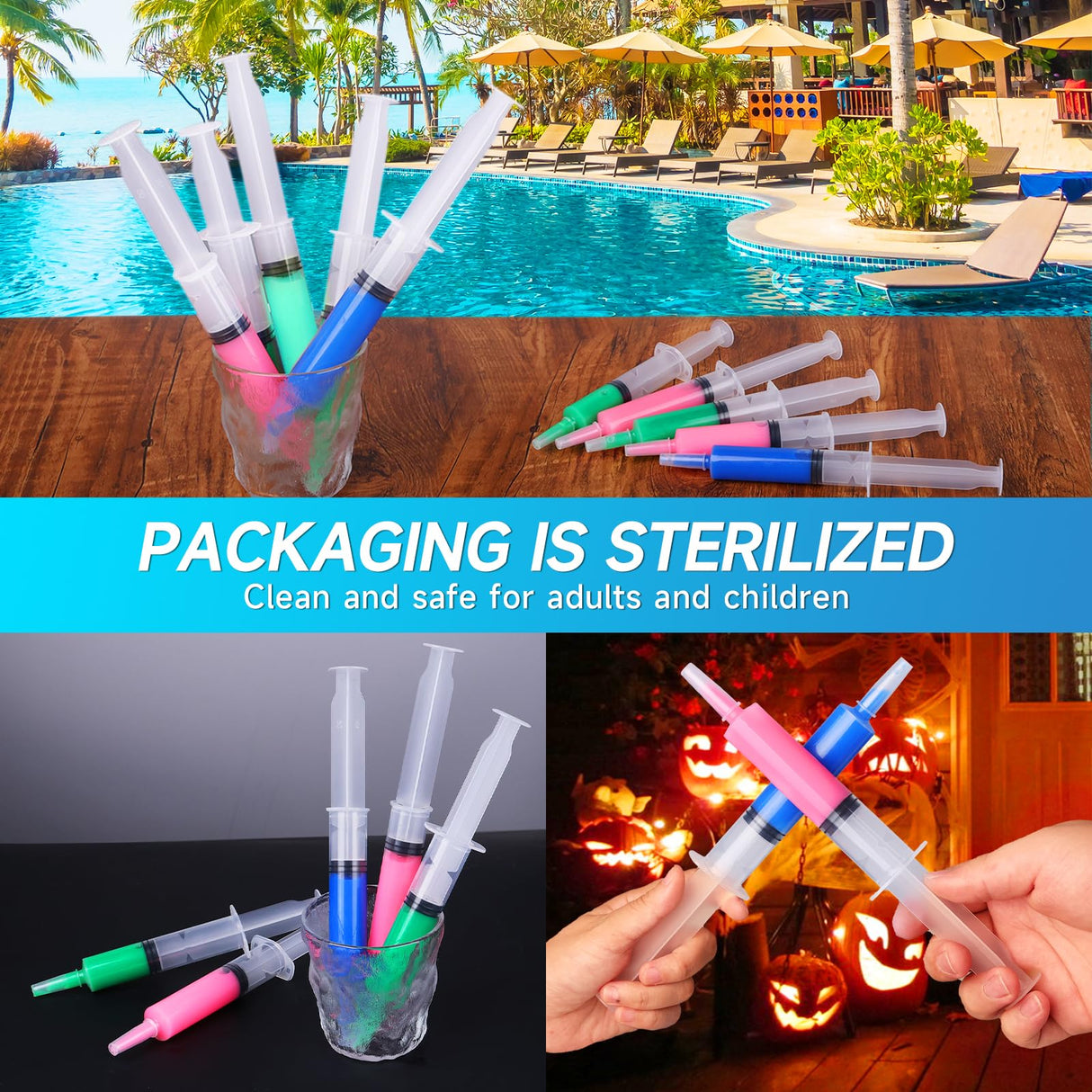 100 Pack Syringes with Tip Cap, 30ml Liquid Syringe BPA-Free Suringes, Washable,Durable, Party Nurses, Halloween, Thanksgiving day, Christmas