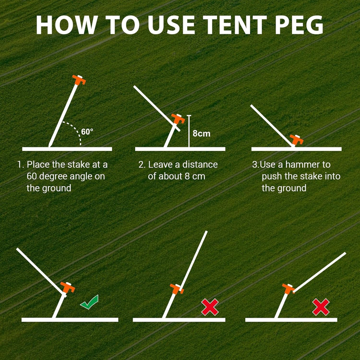 Eurmax USA 20-Pack Secure Protection Galvanized Tent Stakes,Rust-Proof Steel Canopy Anchors for High Winds,Heavy Duty Commercial Ground Pegs for Camping,Pop Up Tents&Gazebos - Includes 4x10ft Ropes