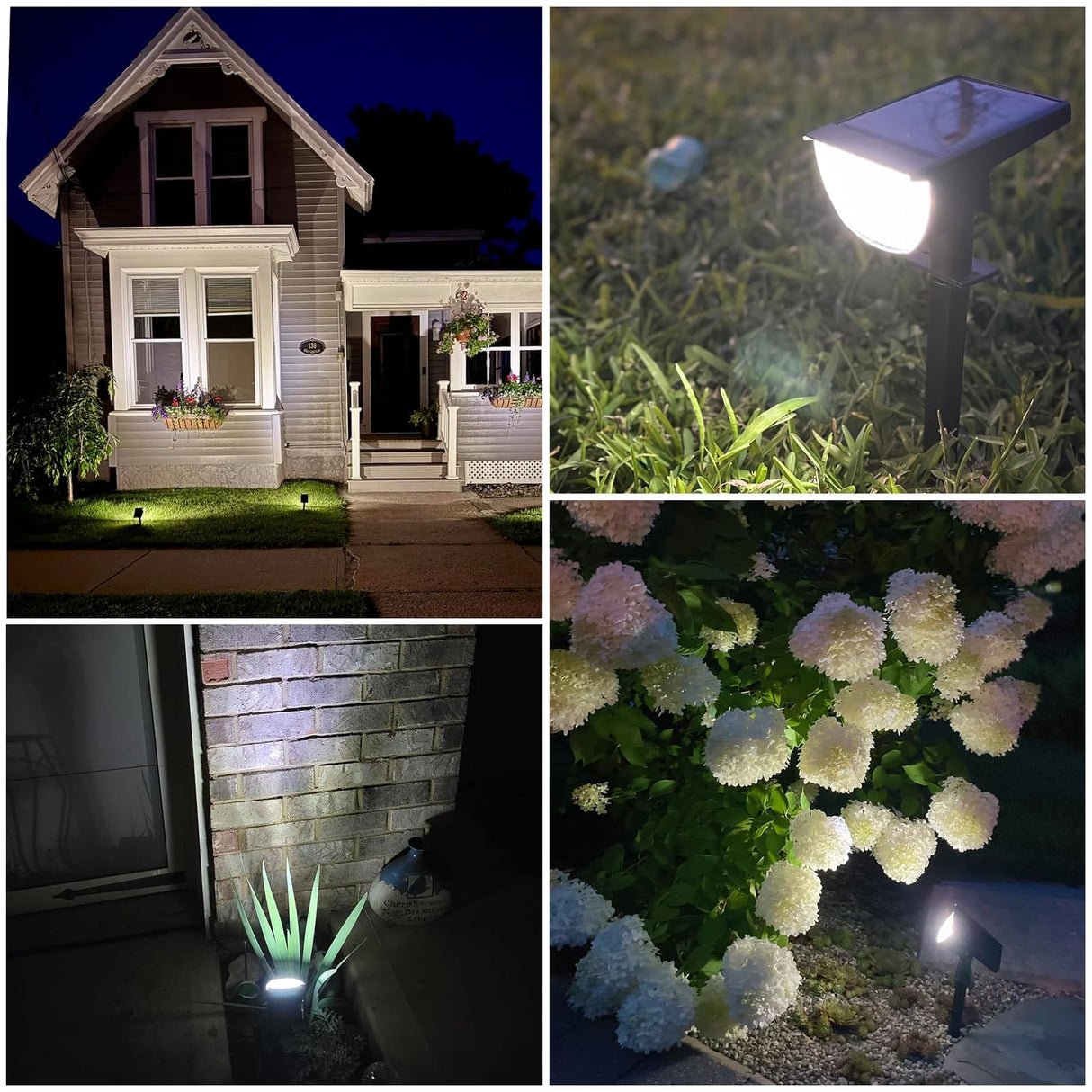 GKGG Solar Lights Outdoor Waterproof IP65, Solar Powered 76 LED 3 Lighting Modes Solar Spot Lights Outdoor for Yard Garden Landscape Pathway (Cool White, 6 Pack)