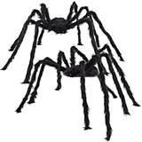 JOYIN 2 Pack 5 Ft Halloween Outdoor Decorations Hairy Black Spider, Scary Giant Spider, Fake Large Haunted House Props, Halloween Yard Lawn Decorations Party Indoor Decor