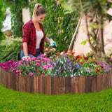 Wooden Garden Edging - 13.1ft x 11.8in Pine Landscape Border, Flexible Weather-Resistant Fences for Decorate Spring Outdoor Patio Yard Lawn Flower Beds