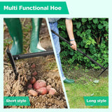 Garden Hoe, Heavy Duty Trenching Hoes with 60 Inch Long Handle, Sharp Edge Triangle Weeding Hoe Garden Tools for Weeds Removal,Cultivating,Digging,Loosen Soil, Trenching, Landscaping Manual Weeder