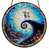 GENANY Spooky Stained Glass Window Hanging, Spring Sun Catcher with Metal Chain and Hook, Romantic Gifts for Women Friends Family, Garden Decor, Housewarming Gifts, Outdoor Decor