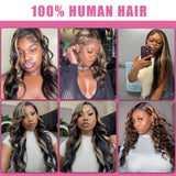 30 Inch 1B/27 13x6 Balayage Highlight Ombre Body Wave Lace Front Wigs Human Hair Honey Blonde Colored Lace Frontal Glueless Wigs Human Hair Pre Plucked for Women with Baby Hair
