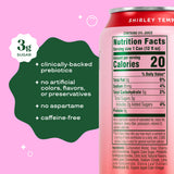 Bloom Pop Prebiotic Soda, Gut Health Support, Shirley Temple, 12 Pack