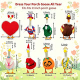 8 Set Holiday Porch Goose Outfits All Seasons Holiday Bundle St. Patrick Easter Summer Hawaiian 4th of July Fall Lawn Goose Clothing Porch Goose Clothes for Goose Patio Yard Lawn Decor