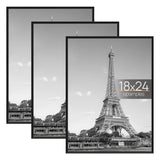 upsimples 18x24 Poster Frame, Easy Slide-In Assembly, Black, 3 Pack