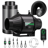 VIVOSUN T4 Air Filtration Kit, Inline Fan, Controller, Carbon Filter, Duct
