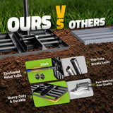 Lawn Leveling Rake, 6 FT Long Lawn Leveler with 17 x 10 Small Rakes Head for Smooth Garss Soil Dirt Sand, High Effect Long Handle Ground Leveling Tool with Round Edge for Yard Garden, No Flip