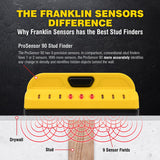 Franklin Sensors ProSensor M90 Stud Finder with 9-Sensors, Wood & Metal Stud Detector/Wall Scanner, Made in The USA