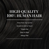 GOO GOO Clip in Hair Extensions Real Human Hair, Remy Human Hair Extensions Clip ins for Women, Natural Human Hair, 18inch 150g 9Pcs, 1B Natural black