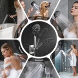 Veken 11.8" Rain Shower Head with Handheld, High Pressure Handheld Shower with Multi Spray Modes, Rainfall Combo with Metal Extension Arm, Detachable Dual Showerhead, Bathroom Decor, Chrome Silver