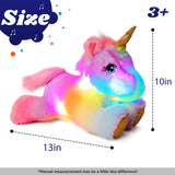Cuteoy Glowing LED Unicorn Light-up Nightlight Toys Musical Plush Stuffed Animal Singing Lullabies Birthday Christmas Plushies Gifts for Kids Boys Girls,13"
