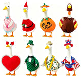 8 Set Holiday Porch Goose Outfits All Seasons Holiday Bundle St. Patrick Easter Summer Hawaiian 4th of July Fall Lawn Goose Clothing Porch Goose Clothes for Goose Patio Yard Lawn Decor