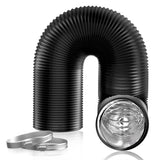 Hon&Guan 3 inch 16 FT Long Air Ducting, Heavy-Duty Four-Layer Protection Dryer Vent Hose for Heating Cooling Ventilation and Exhaust-with 2 Clamps, Black