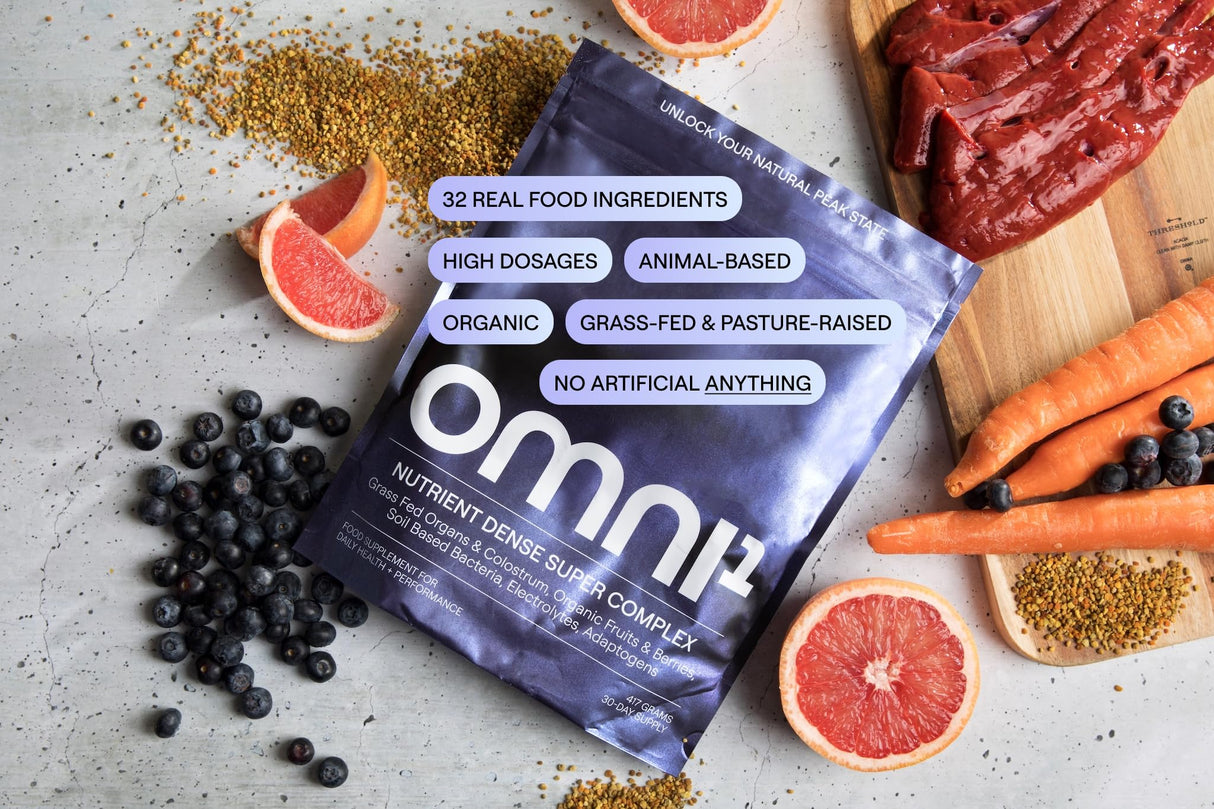 Super Complex - Daily Premium Blend with Vitamins for Women & Men with Organic Fruits, Adaptogens & Electrolytes, Multivitamin & Beef Organ Supplement (30 Servings - Scoop NOT Included) UNFLAVORED