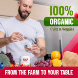 JUCE Reds Organic Superfood Powder - Garden Berry Flavor | Fruit & Veggie Powder for Everyone w/64 Immune Boosting Superfood Plus Probiotics for Gut Health | 20 Servings (230g) | By Terra Kai Organics