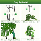 Coomin 32.6in Monstera Plant Support Trellis with One Butterfly, 2P