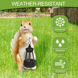 HDOOMN Solar Garden Statues Squirrel Decor - Resin Outdoor/Indoor Squirrel Sculpture Garden Lights Statue Decoration for Patio Home Yard Lawn, Unique Garden Figurine Lights Gift for Mom Grandma