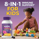 Viva Naturals Sugar-Free Sambucus Elderberry Gummies for Kids, 8-in-1 Children Immune Support with Vitamin C & Zinc – Chewable, Vegan & Gluten-Free (120 Count) for Daily Wellness
