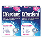 Efferdent Denture Cleaner Complete Clean, Retainer Cleaning Tablets for Aligners, Dentures, and Dental Appliances, 126 Count, 2 Pack