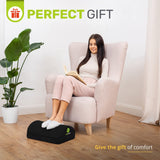 ErgoFoam Foot Rest for Under Desk at Work Adjustable - Chiropractor-Endorsed, High-Density Foam, Velvet (Black)