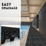 RITOLLO Modular Interlocking Cushion Drainage Floor Tiles, 9-Pack 11.8"x11.8" PVC Raised Non-Slip Interlocking Mats with Drain Holes for Deck, Pool, Garage, Shower, Patio, Bathroom, Sauna, Yard