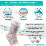 INDEEMAX Ankle Brace for Women & Men, Ankle Compression Sleeve Support Copper Infused Ankle Brace for Sprained Ankle, Plantar Fasciitis Sports, Achilles Tendonitis Pain Relief, Pink Silver, S