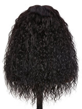 Black Curly Wigs With Bangs for Black Women Human Hair Fix Premium Fiber Long Black Wig for Daily