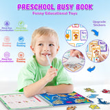 Busy Book for Toddlers 3+, Preschool Learning Activities with 30 Themes Prek Preschool Workbooks, Montessori Educational Learning Toys Activity Books for Christmas Birthdays Gifts Boys Girls