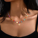 Eaciy Dainty Colorful Initial Necklace for Women Trendy Jewelry Gifts