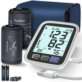 Blood Pressure Machine Upper Arm, 2 Size Cuffs Fit Arms from Medium 9"-17" to Extra Large XL 13"-21", Accurate Automatic Digital BP Kit Home Use, Large Backlit LCD, BP Monitor Dual-User Mode